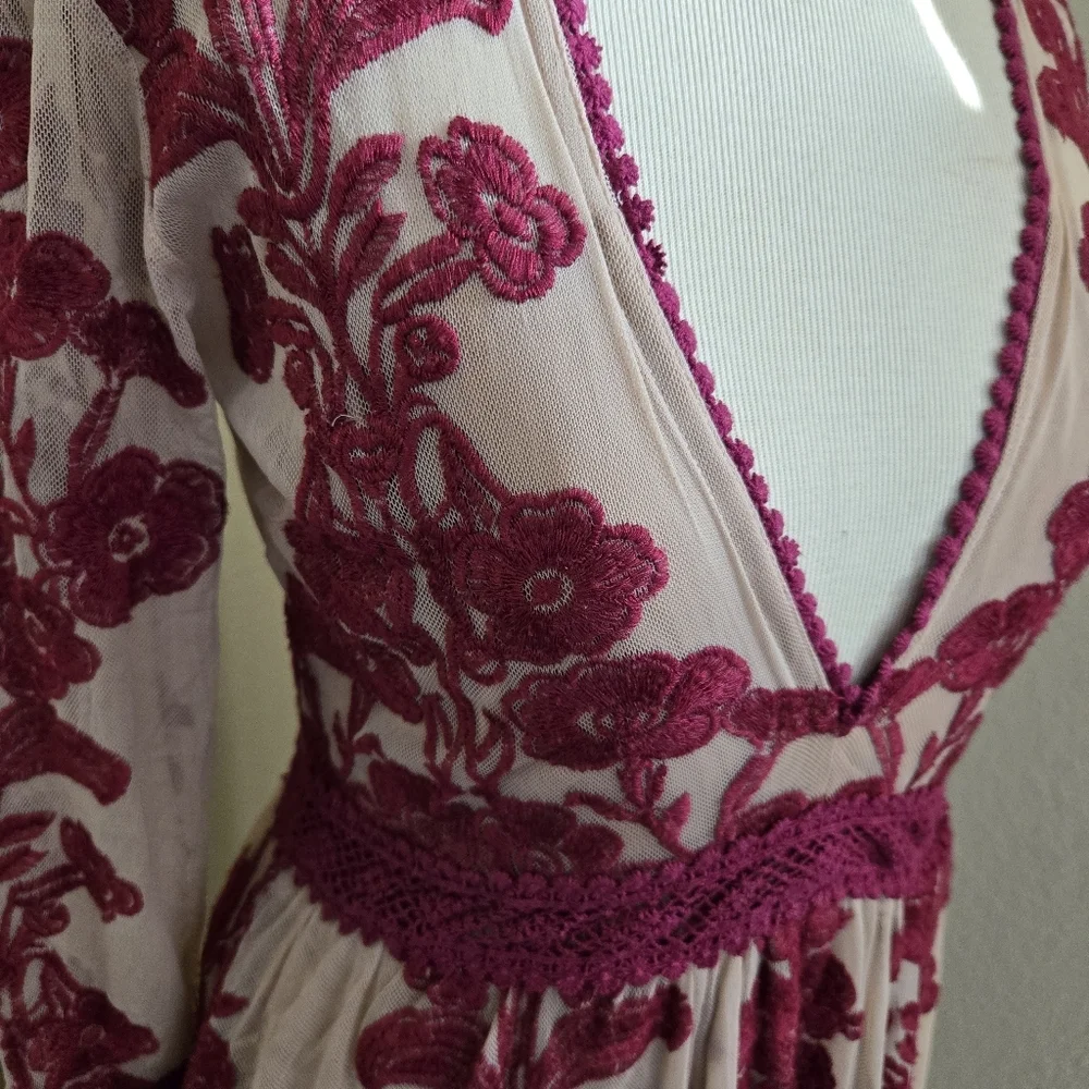 For Love and Lemons Temecula Maxi Dress in Wine M - Picture 5 of 9